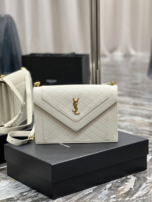 YSL "Mini Quilted Lambskin Monogram Gaby Crossbody Bag"