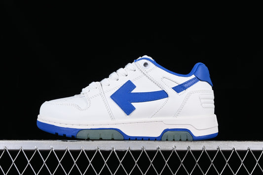 Out of office lace up „White Blue"