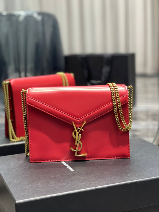 YSL "Cassandra Red Monogram Crossbody"