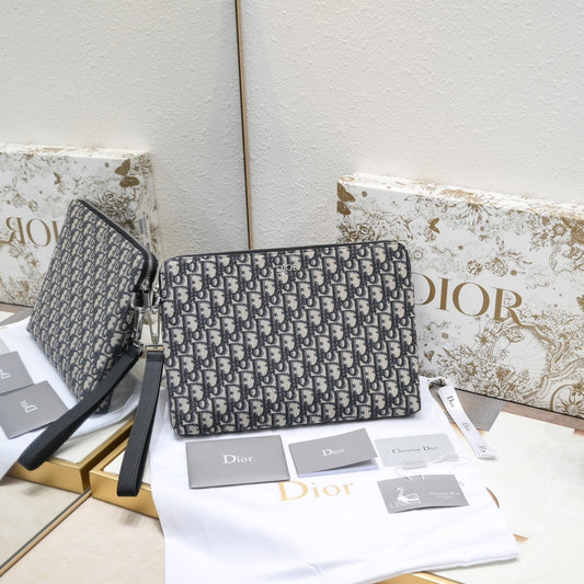Dior "Oblique Canvas Clutch Bag Cloth"