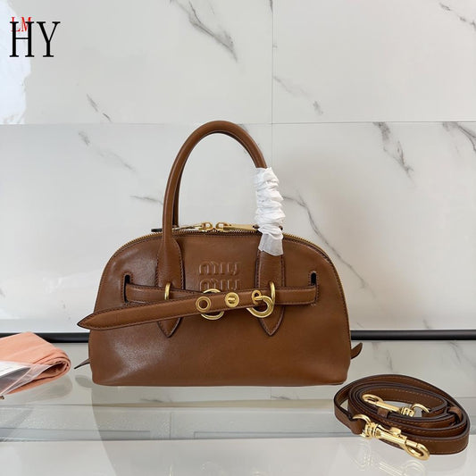 Miu Miu "Black Aventure Leather Top Brown"