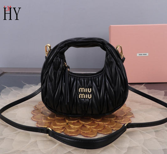 Miu Miu "Black Wander matelassé leather shoulder bag"