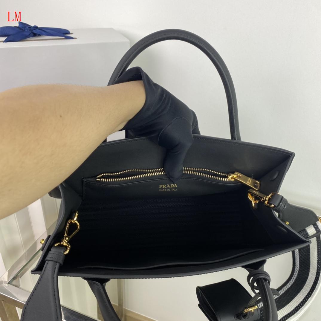 Prada "Black Saffiano Leather Monochrome Tote"