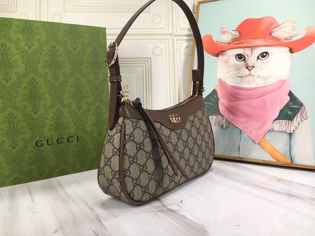 Gucci "ophidia small shoulder bag in beige and brown GG"