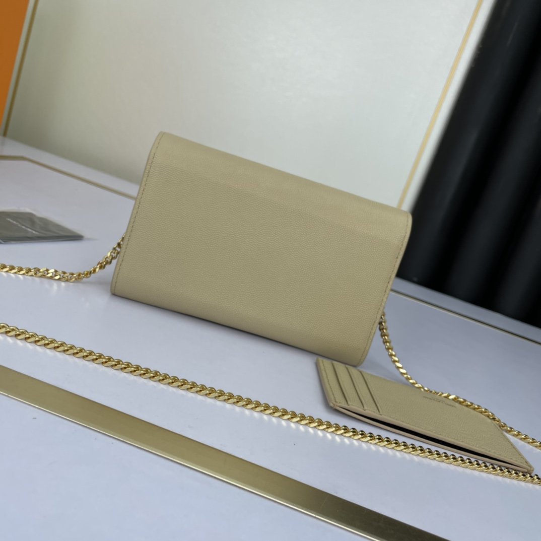 YSL "Uptown Clutch Bag Beige"