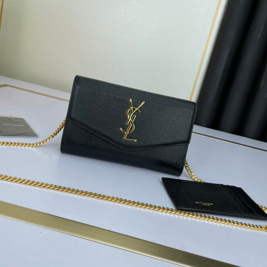 YSL "Uptown Clutch Bag Black"